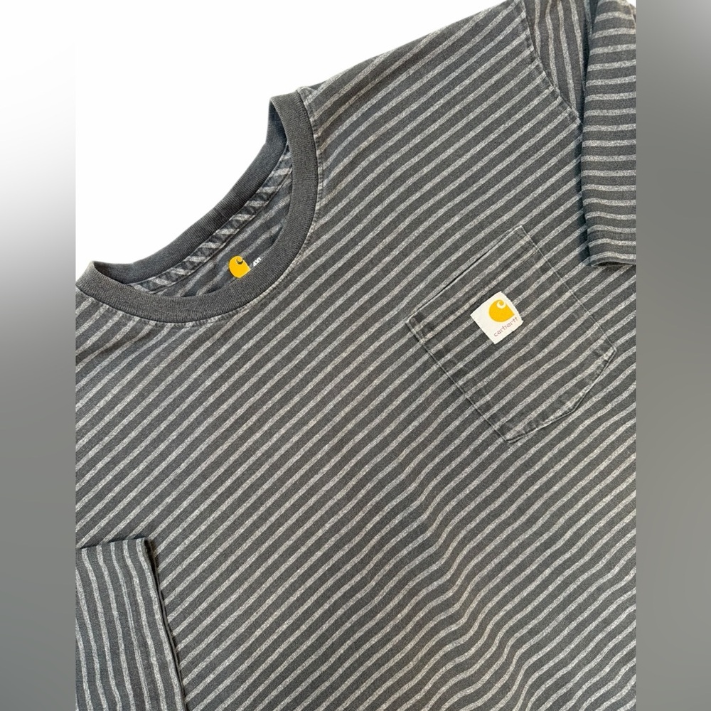 Carhartt Original Fit Gray Striped Pocket Tee Men’s 4XL